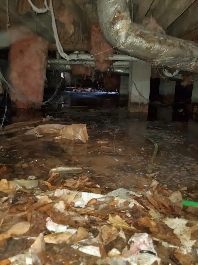 Crawl space flood assessment for Commercial Water Damage Restoration in East Bakersfield