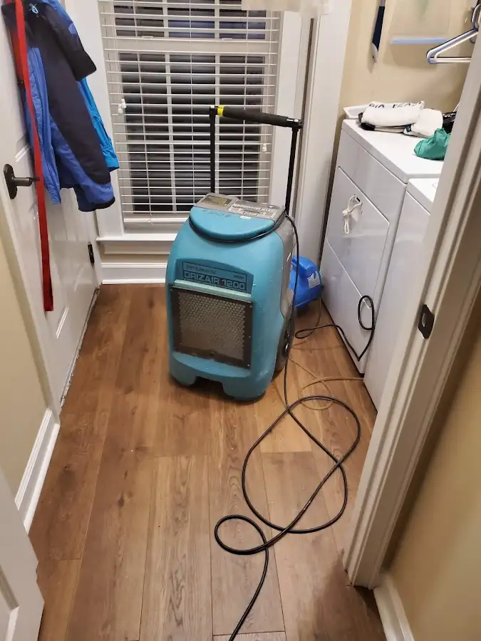 Commercial dehumidifier deployed for Flood Damage Cleanup in East Bakersfield